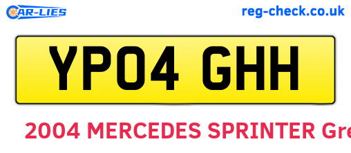 YP04GHH are the vehicle registration plates.