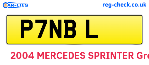 P7NBL are the vehicle registration plates.