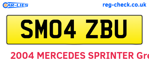 SM04ZBU are the vehicle registration plates.