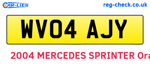 WV04AJY are the vehicle registration plates.