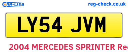 LY54JVM are the vehicle registration plates.