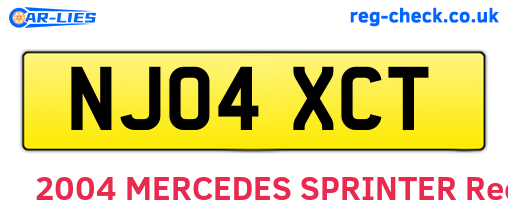 NJ04XCT are the vehicle registration plates.