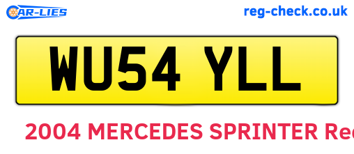 WU54YLL are the vehicle registration plates.