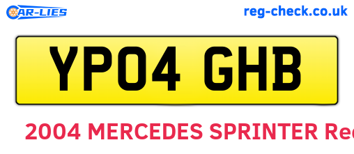 YP04GHB are the vehicle registration plates.