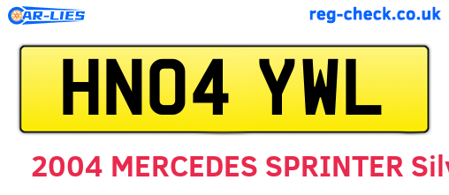 HN04YWL are the vehicle registration plates.