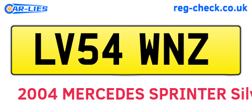 LV54WNZ are the vehicle registration plates.