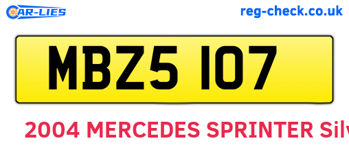 MBZ5107 are the vehicle registration plates.