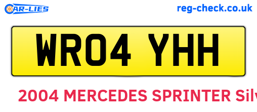 WR04YHH are the vehicle registration plates.