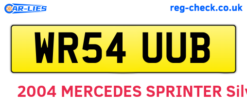 WR54UUB are the vehicle registration plates.