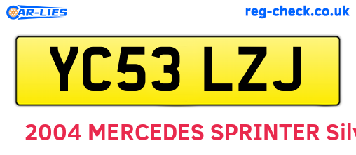 YC53LZJ are the vehicle registration plates.