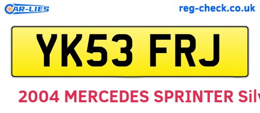 YK53FRJ are the vehicle registration plates.
