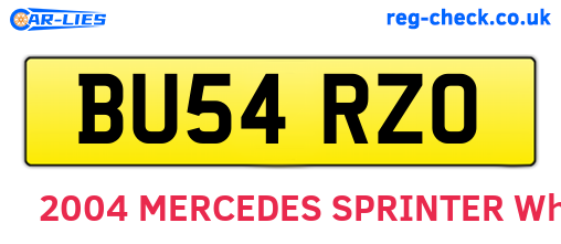 BU54RZO are the vehicle registration plates.