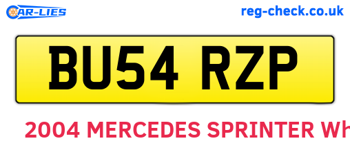 BU54RZP are the vehicle registration plates.