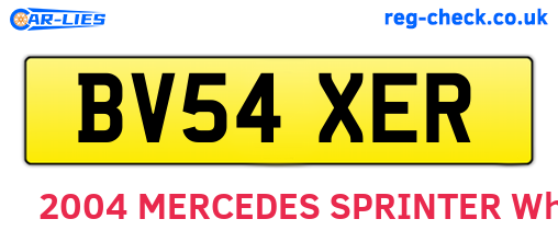 BV54XER are the vehicle registration plates.