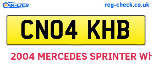 CN04KHB are the vehicle registration plates.
