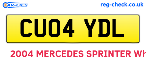 CU04YDL are the vehicle registration plates.