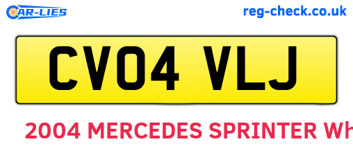 CV04VLJ are the vehicle registration plates.