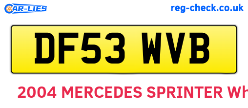 DF53WVB are the vehicle registration plates.