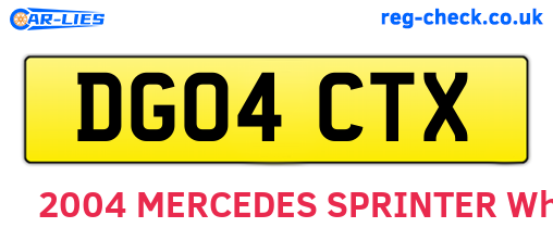 DG04CTX are the vehicle registration plates.