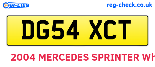 DG54XCT are the vehicle registration plates.
