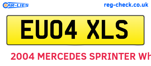 EU04XLS are the vehicle registration plates.