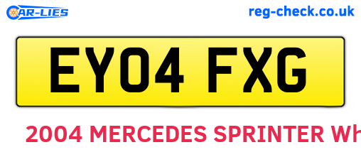 EY04FXG are the vehicle registration plates.