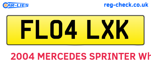FL04LXK are the vehicle registration plates.