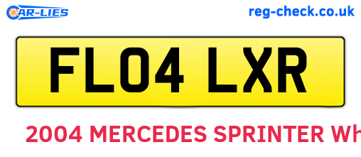 FL04LXR are the vehicle registration plates.