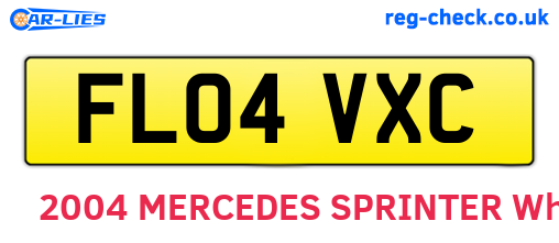 FL04VXC are the vehicle registration plates.