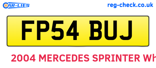 FP54BUJ are the vehicle registration plates.