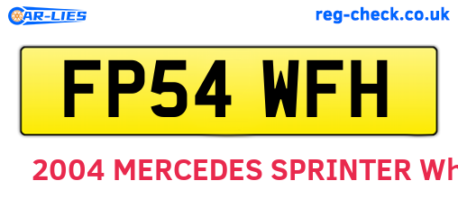 FP54WFH are the vehicle registration plates.