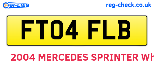 FT04FLB are the vehicle registration plates.