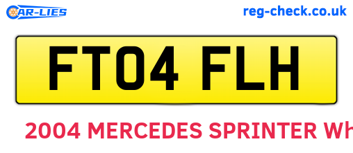 FT04FLH are the vehicle registration plates.