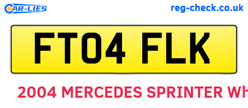 FT04FLK are the vehicle registration plates.