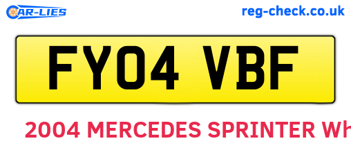 FY04VBF are the vehicle registration plates.