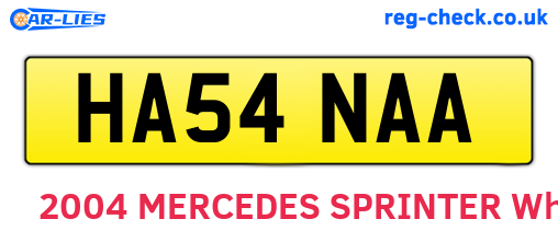 HA54NAA are the vehicle registration plates.