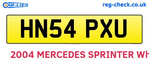HN54PXU are the vehicle registration plates.