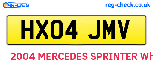HX04JMV are the vehicle registration plates.