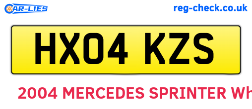 HX04KZS are the vehicle registration plates.