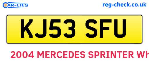 KJ53SFU are the vehicle registration plates.