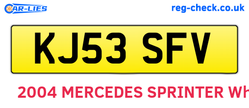KJ53SFV are the vehicle registration plates.