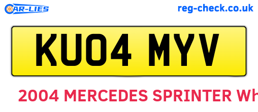 KU04MYV are the vehicle registration plates.