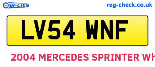 LV54WNF are the vehicle registration plates.