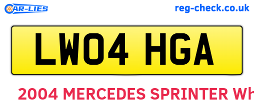 LW04HGA are the vehicle registration plates.