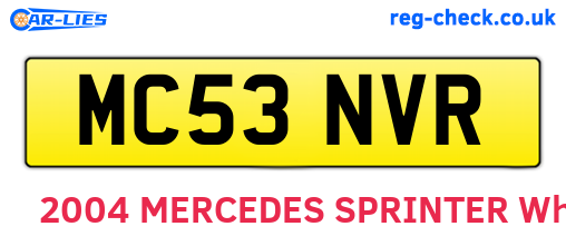 MC53NVR are the vehicle registration plates.