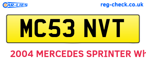 MC53NVT are the vehicle registration plates.
