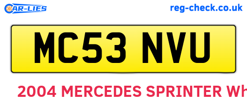 MC53NVU are the vehicle registration plates.