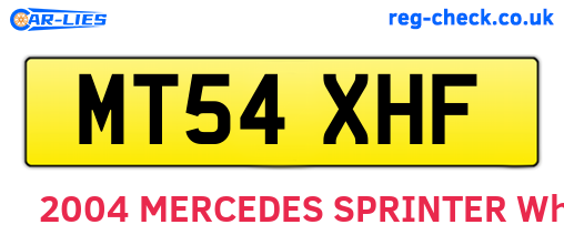 MT54XHF are the vehicle registration plates.
