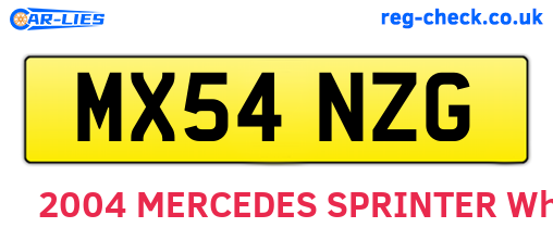 MX54NZG are the vehicle registration plates.