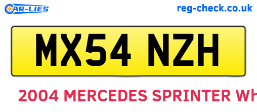 MX54NZH are the vehicle registration plates.